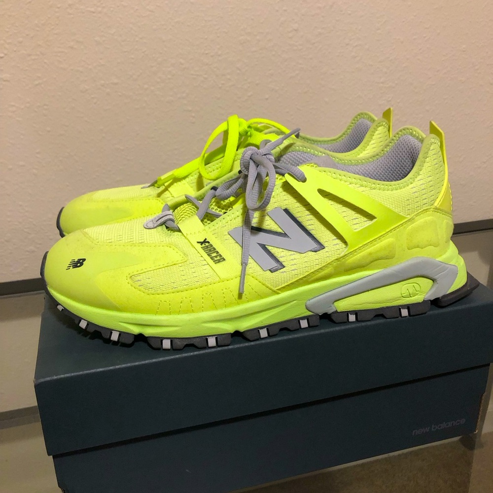 New Balance Men's XRCT (X-Racer) Shoes - Bleached Lime Glo / Light Aluminium